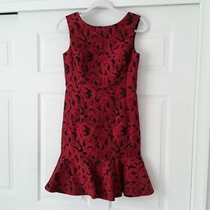 ANN TAYLOR Black an Red Party Dress